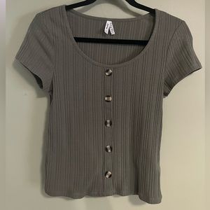 Army Green Ribbed top